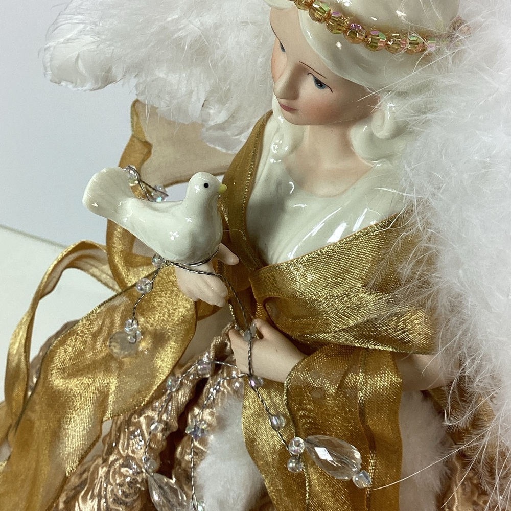 Luxurious Gold and White Angel Tree Topper